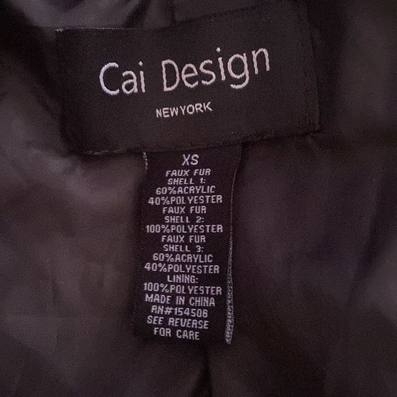 Black Faux Fur & Wool Jacket - Picture 5 of 5